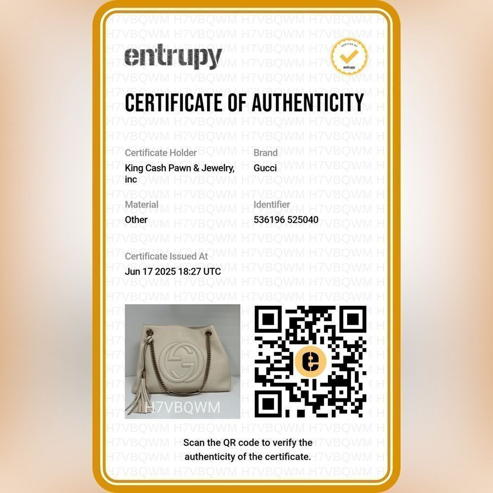 Gucci Soho Leather Medium ChainStrap Tote Ivory/off white - Picture 2 of 12
